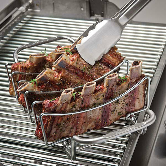 Broil King Rib & Roast Rack Ανοξείδωτη Σχάρα Ψησίματος με Πόδια 21.8x21.8εκ. Rib & Roast Rack