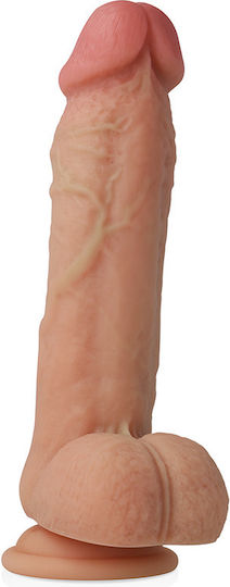 Cyber Silicock Cyber Silicock Ultra Realistic Soft Liquid Silicone Ρεαλιστικό Dildo με Όρχεις και Βεντούζα Flesh 21cm