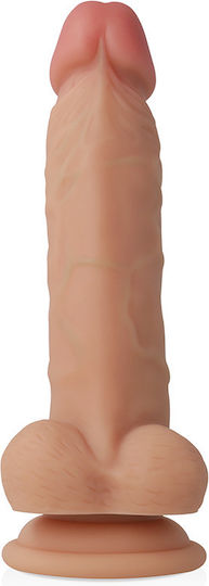 Cyber Silicock Cyber-Silikone Ultrarealistisches weiches Flüssigsilikon Realistisches Dildo mit Hoden und Saugnapf Fleisch 18cm