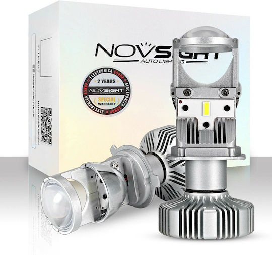 NovSight Lampen Auto N26 H4 LED 6500K Kaltes Weiß 12-24V 90W 2Stück