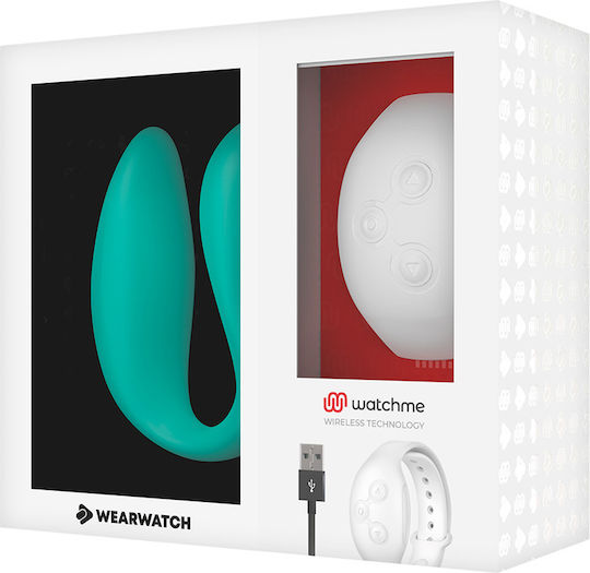 WatchMe Δονητής για Ζευγάρια με Remote Control Dual Pleasure Wireless Technology Aquamarine / Snowy