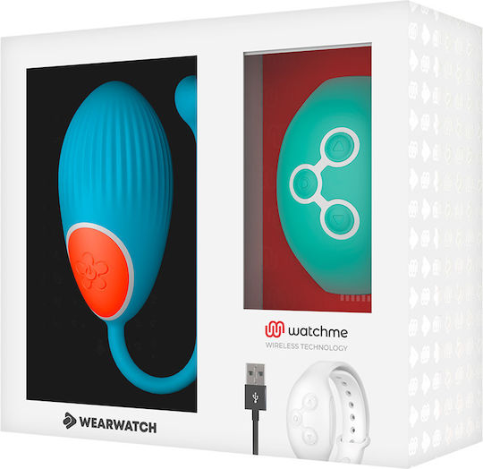 WatchMe Δονητής Egg με Remote Control Egg Wireless Technology Blue / Aquamarine