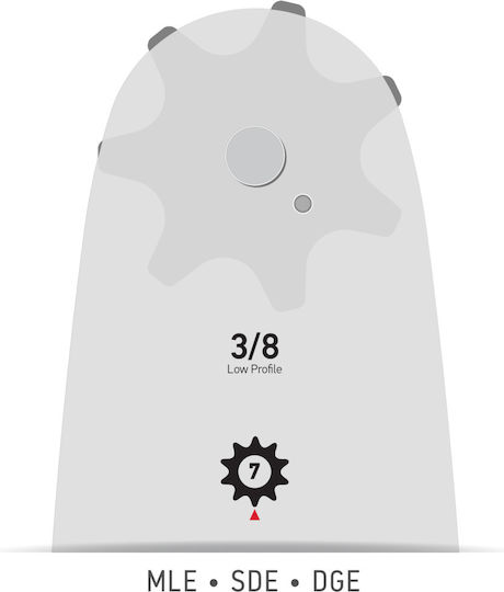 Oregon Single Rivet Chainsaw Blade Chainsaw Blade 25cm for Chain with Pitch 3/8", Guide Bar Thickness .043"-1.1mm & Number of Drivers 39E 104MLEA218