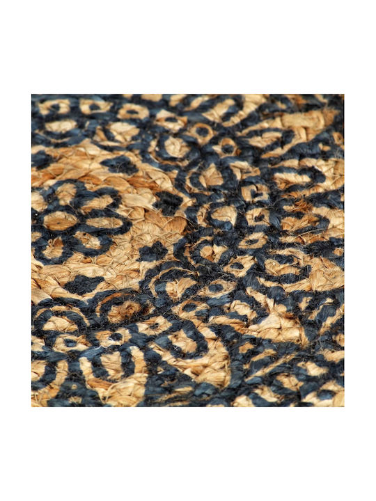 vidaXL Сервизи за маса Заоблено Слама Beige-Dark Blue 38см 6бр