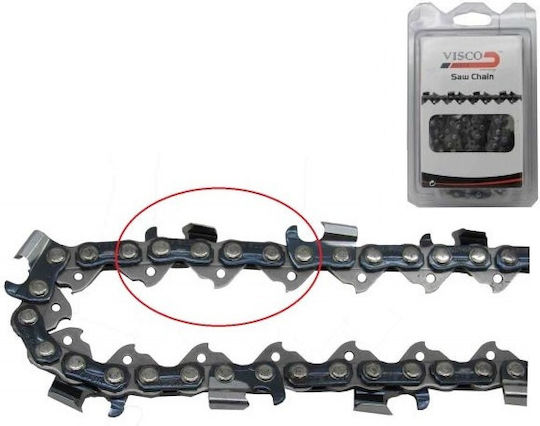 Visco Parts 363-72ΜΣ Chainsaw Chain with Pitch 3/8", Gauge .063"-1.6mm & Number of Guides 72E