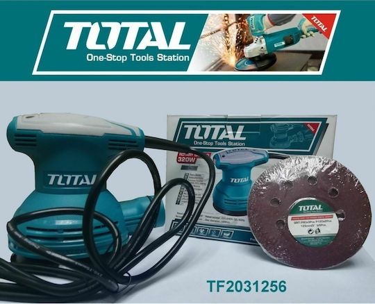 Total Έκκεντρο Τριβείο Χούφτας 125mm Ρεύματος 320W με Σύστημα Αναρρόφησης