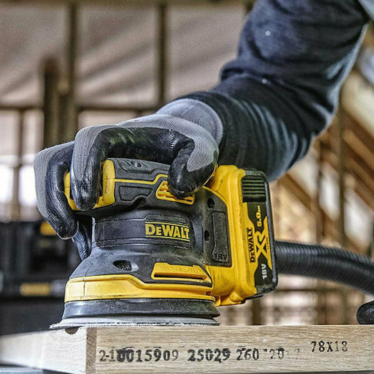 DEWALT Έκκεντρο Τριβείο 125mm Μπαταρίας 18V Solo με Ρύθμιση Ταχύτητας και με Σύστημα Αναρρόφησης