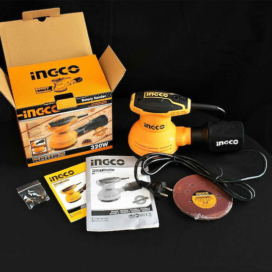 Ingco RS3208 Έκκεντρο Τριβείο Χούφτας 125mm Ρεύματος 320W με Σύστημα Αναρρόφησης