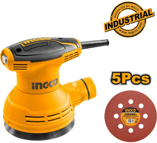Ingco RS3208 Έκκεντρο Τριβείο Χούφτας 125mm Ρεύματος 320W με Σύστημα Αναρρόφησης