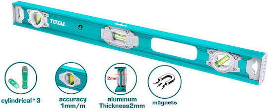 Total TMT26026 Spirit Level Aluminum Magnetic 60cm with 3 Eyes