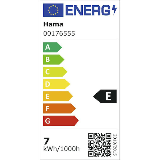HAMA Smart Lampe LED 7W für Fassung E27 Warmes Weiß 800lm Dimmbar
