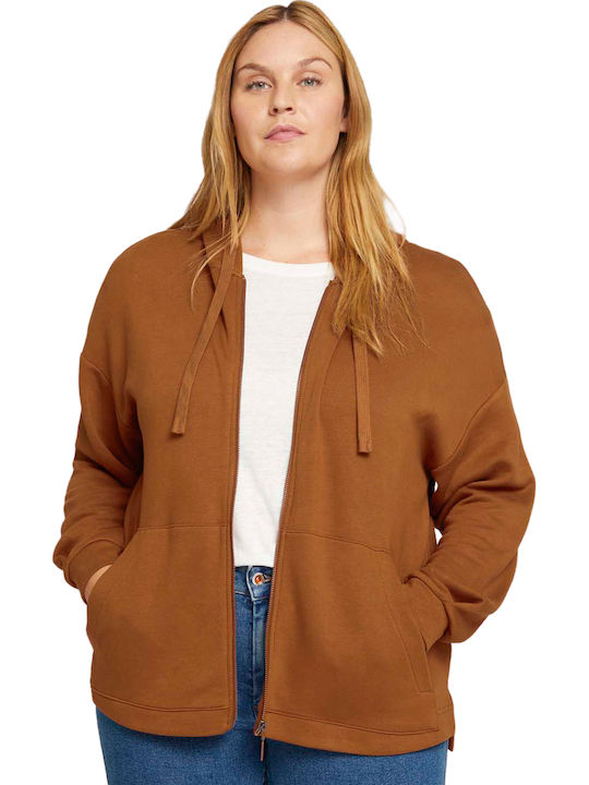 Γυναικεία Ζακέτα Φούτερ με Κουκούλα Amber Brown