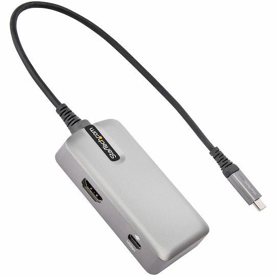 StarTech USB-C Docking Station με HDMI 4K PD Ethernet Ασημί (DKT31CHPD3)