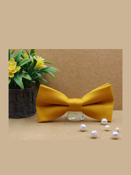 JFashion Handmade Cloth Bow Tie Yellow JFashion Handmade Cloth Bow Tie Yellow