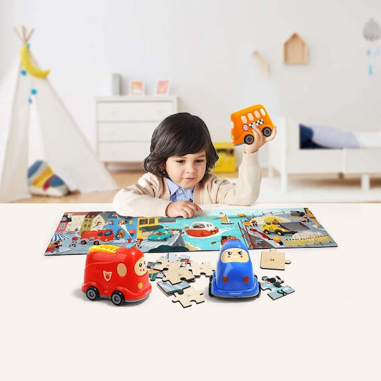Wooden Kids Puzzle School Bus for 3+ years+ Years 24pcs Top Bright