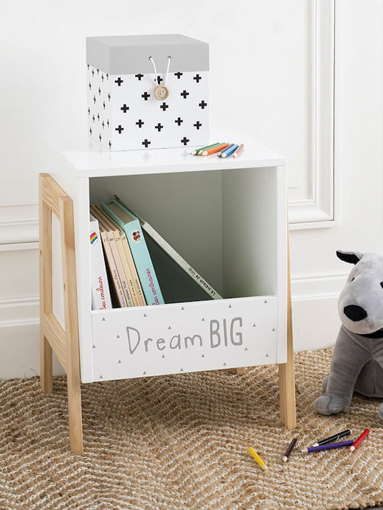 Kids Floor Shelving Unit White 33x30x40cm
