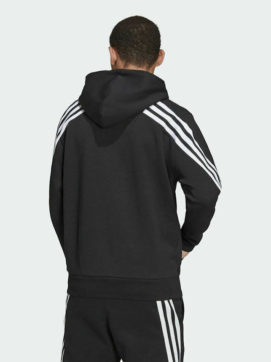 Adidas Sportswear Future Icons Men's Sweatshirt Jacket with Hood and Pockets Black