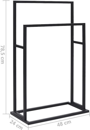 vidaXL Raft de haine de Baie Dublu ​78.5x78.5cm Negru