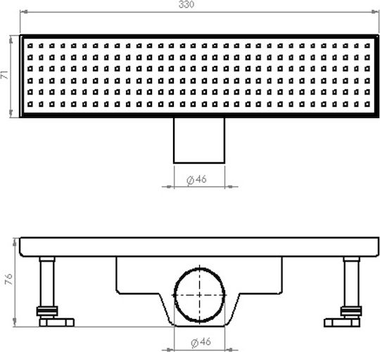 Tema Stainless Steel Floor Channel with 50mm Outlet and Size 40x6.5cm Silver