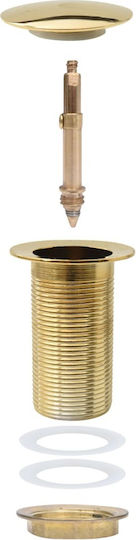 vidaXL Cupru Supapă Chiuveta cu Preaplin, Ieșire 40mm și Dimensiune 6.4x6.4cm Auriu