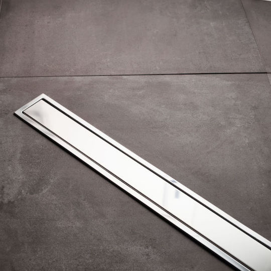 Tema Stainless Steel Floor Channel with Outlet 50mm and Size 50x6.5cm Silver