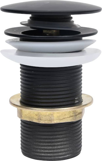 vidaXL Supapă Alamă Chiuvetă Cu Ieșire 40mm și Dimensiune 6.4x6.4cm Neagră
