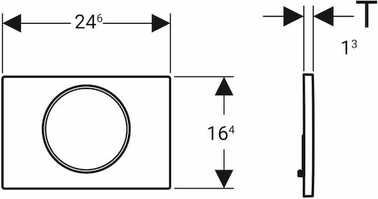 Geberit Sigma 10 Плочка за котлонче Единично промиване Inox