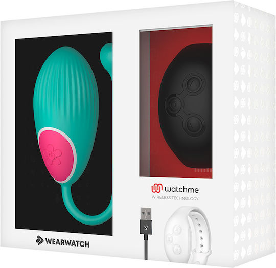 WatchMe Δονητής Egg με Remote Control Egg Wireless Technology Aquamarine / Jet Black