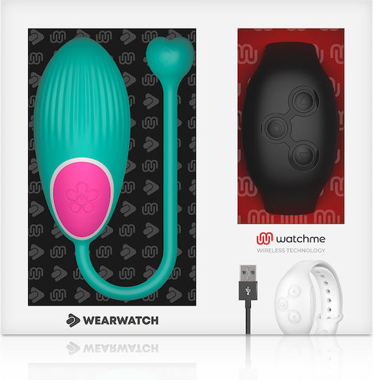 WatchMe Δονητής Egg με Remote Control Egg Wireless Technology Aquamarine / Jet Black