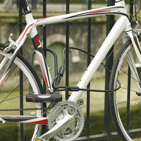 Master Lock U-Lock Bicycle Pedal Lock with Key Black