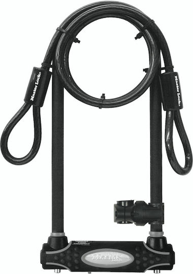 Master Lock U-Lock Bicycle Pedal Lock with Key Black