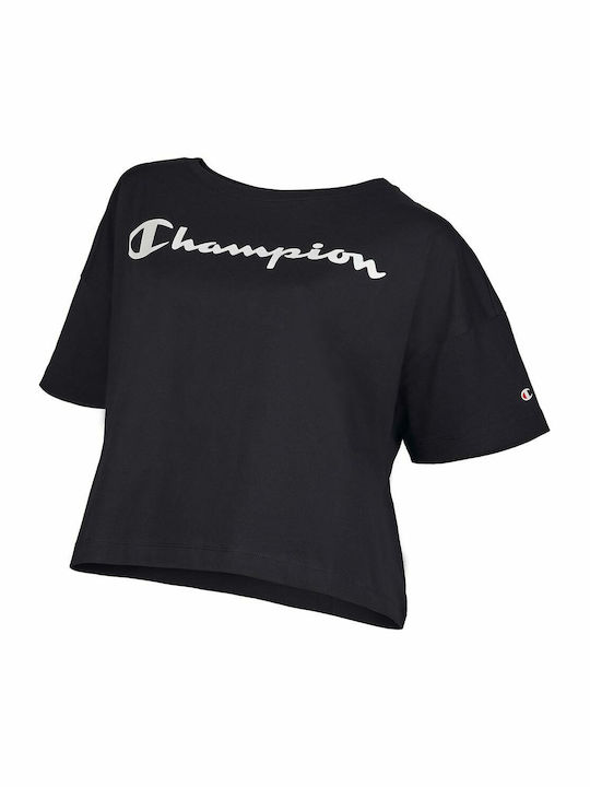Γυναικείο Καλοκαιρινό Crop Top Κοντομάνικο Μαύρο