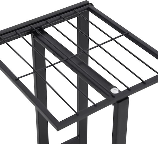 vidaXL Ραφιέρα Γλάστρας Μεταλλική Μαύρη 43x22x98εκ.