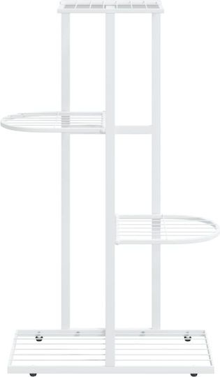 vidaXL Raft pentru ghiveci Metal Alb 43bucx22bucx76buccm.