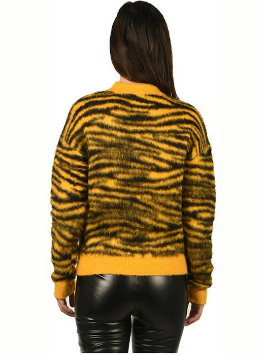 Rut & Circle Damen Langarm Pullover Tierdruck Gelb
