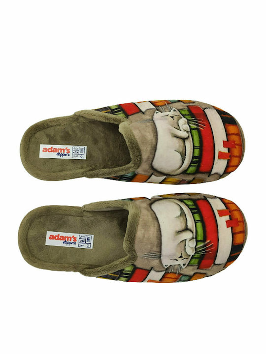 Adam's Shoes Animal Women's Slippers In Green Colour