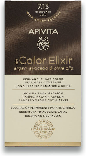 Apivita My Color Elixir Βαφή Μαλλιών Χωρίς Αμμωνία 7.13 Ξανθό Σαντρέ Μελί 50ml