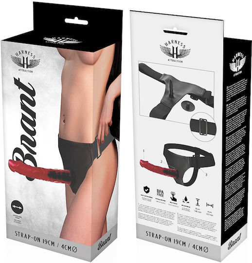 Harness Attraction Brant Harness με Dildo 19cm σε χρώμα Red