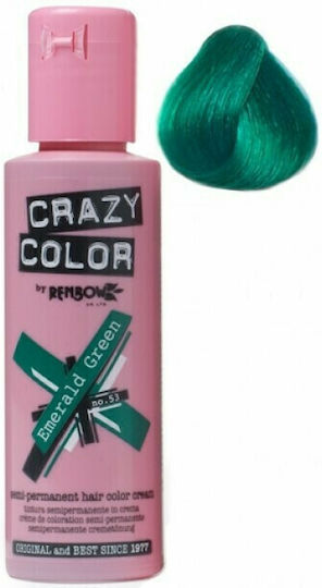 Crazy Color Semi-Permanent Temporärer Farbstoff Haare 53 Emeraldgrün 100ml 15g