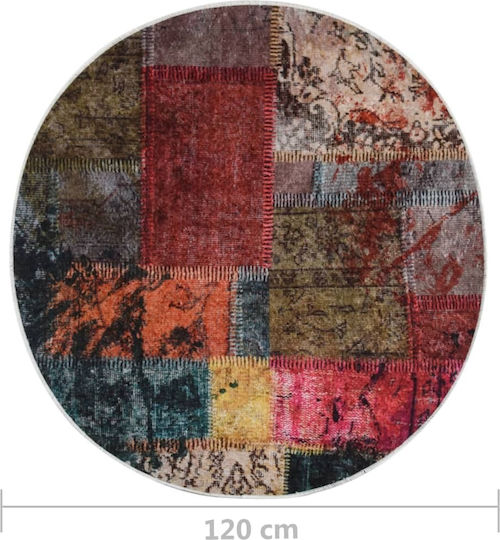 vidaXL Anti-slip Rug Round Multicolour