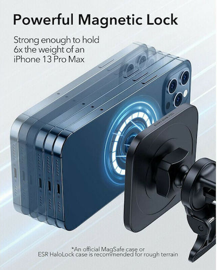 ESR Halolock Magsafe Magnetic Mount Suport Auto pentru Telefon cu magnet MagSafe Neagră