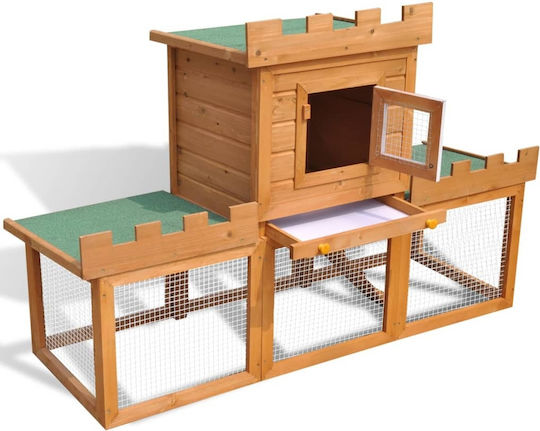 vidaXL 170173 Wooden Cage for Rabbits 142x50x101cm