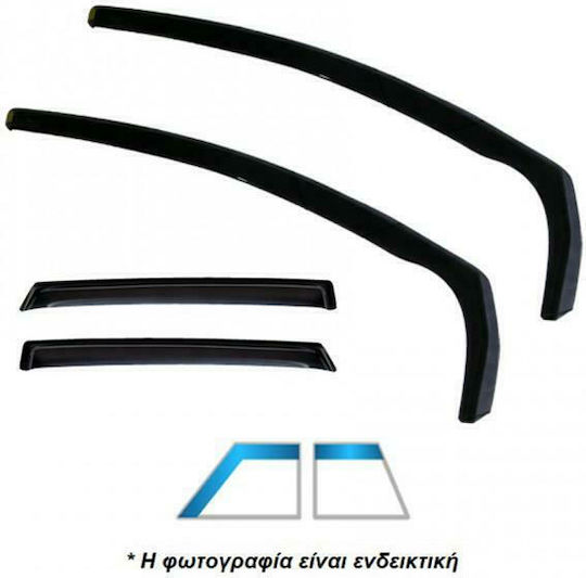 Heko Set of Windbreakers Front and Rear Car Dark Fime for Hyundai Accent 4pcs