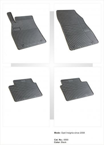 Frogum Set of Front and Rear Mats 4pcs for Opel Insignia Chevrolet Malibu 2008+ Black