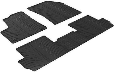 Gledring Set of Front and Rear Mats Tray Type 5pcs from Rubber for Peugeot 3008 Black