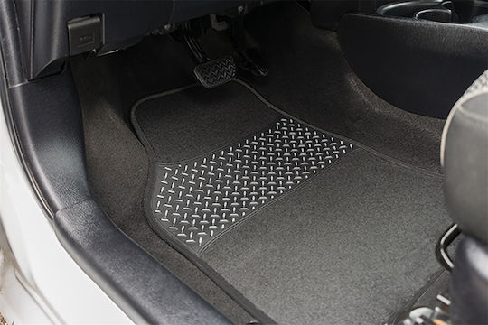 Cartech Set of Front and Rear Mats Universal 4pcs Red