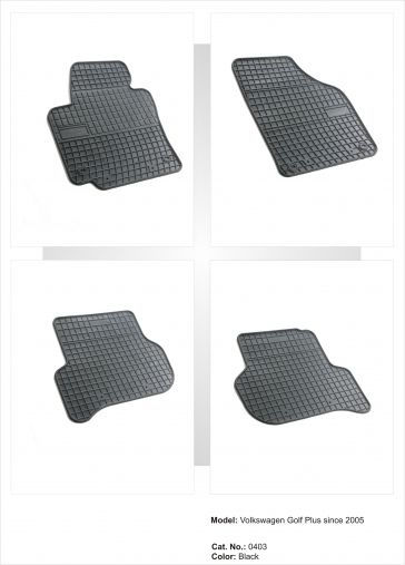 Frogum Set of Front and Rear Mats 4pcs for Seat Altea Volkswagen Golf 2005-2011 Black