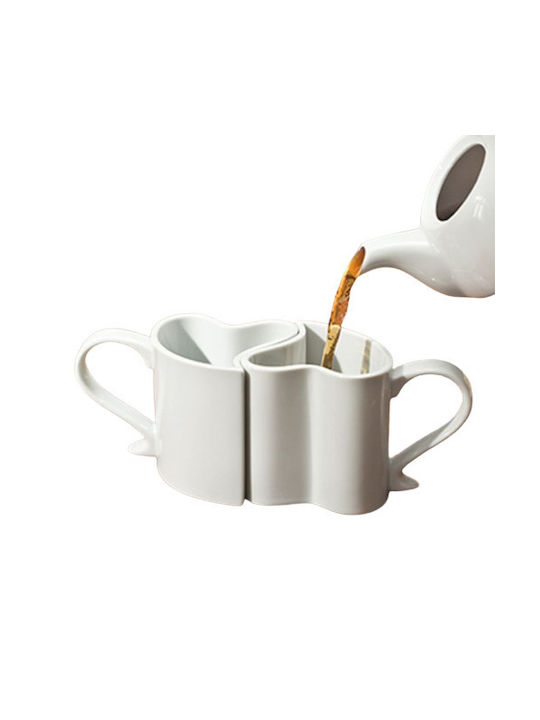 Romantic Mugs Cană Ceramică Albă 250ml 2buc