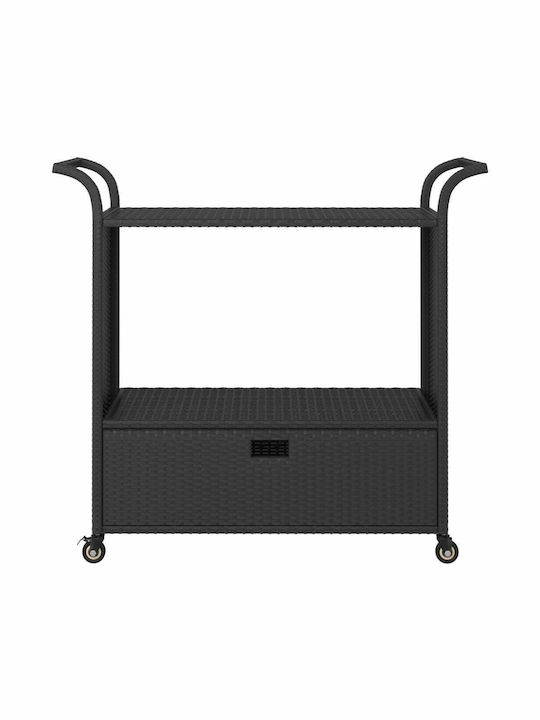 Τραπέζι Μπαρ Εξωτερικού Χώρου Rattan Μαύρο 100x45x97εκ.