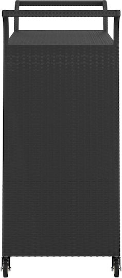 Masa Bar pentru spații exterioare Ratan Negru 100x45x97buc